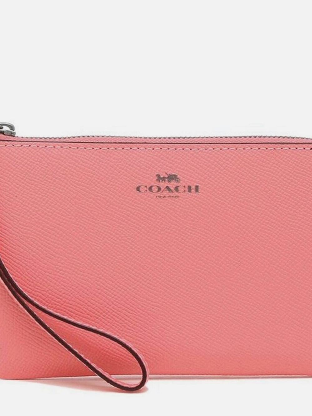 COACH Corner Zip Wristlet Case Wallet Clutch Pink Lemonade Logo 58032 NWT